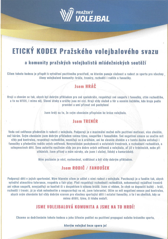 Etický kodex Pražského volejbalového svazu SK Dansport Praha